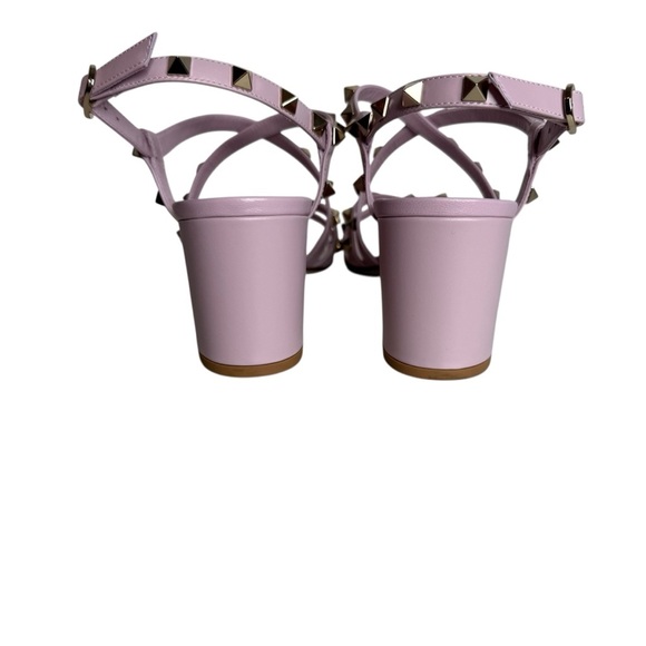 Valentino Garavani Pink Leather Rockstud 60 Sandals size 39.5/ US 10 - Picture 5 of 9